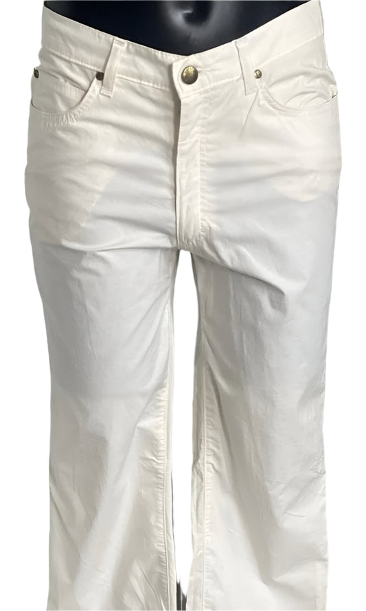 Valentino Cream Cotton Jeans - Front