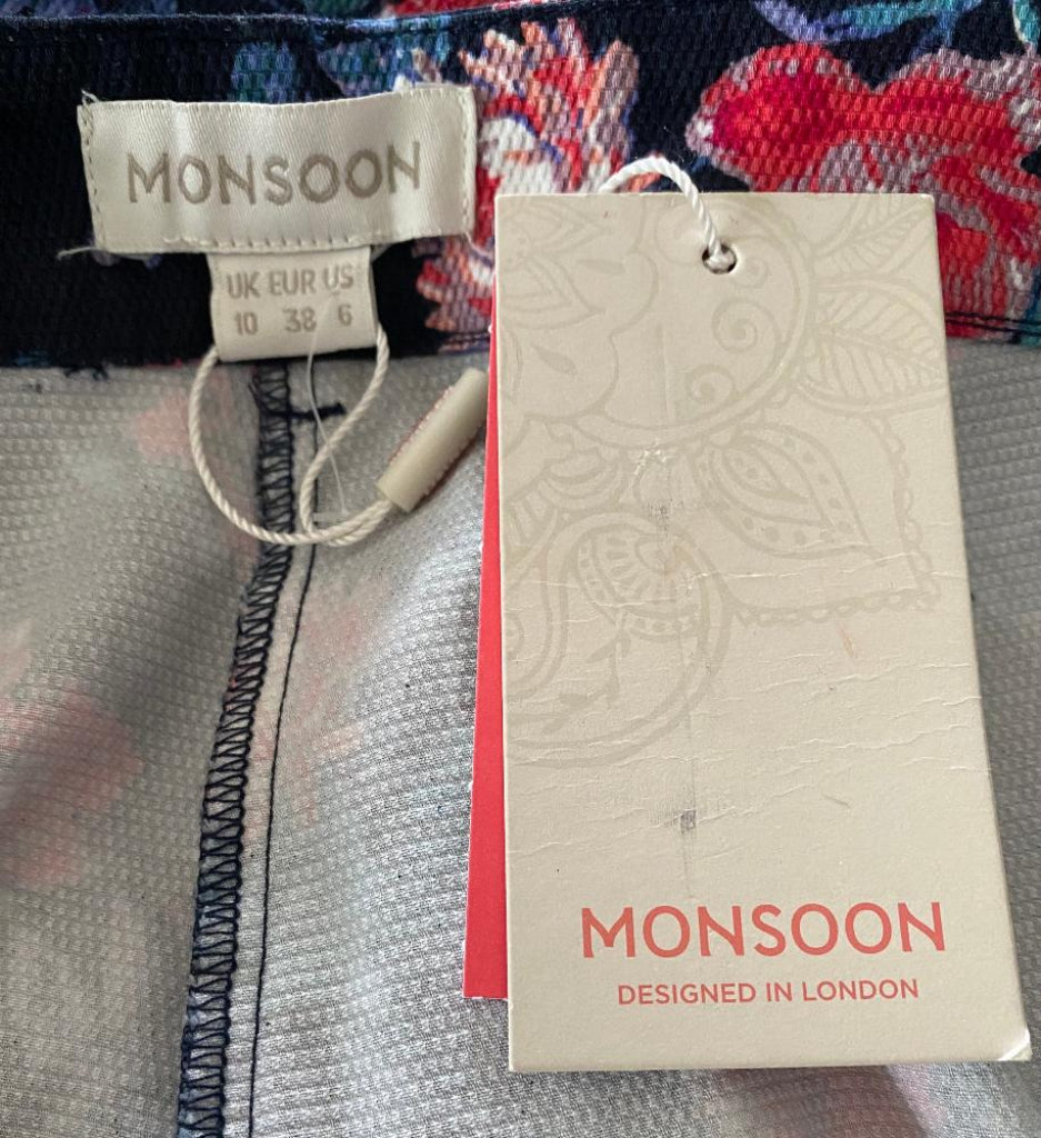 Monsoon Navy Floral Trousers - New Tags