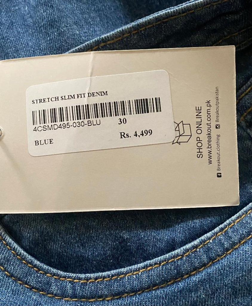 Breakout Blue Jeans - Price Label