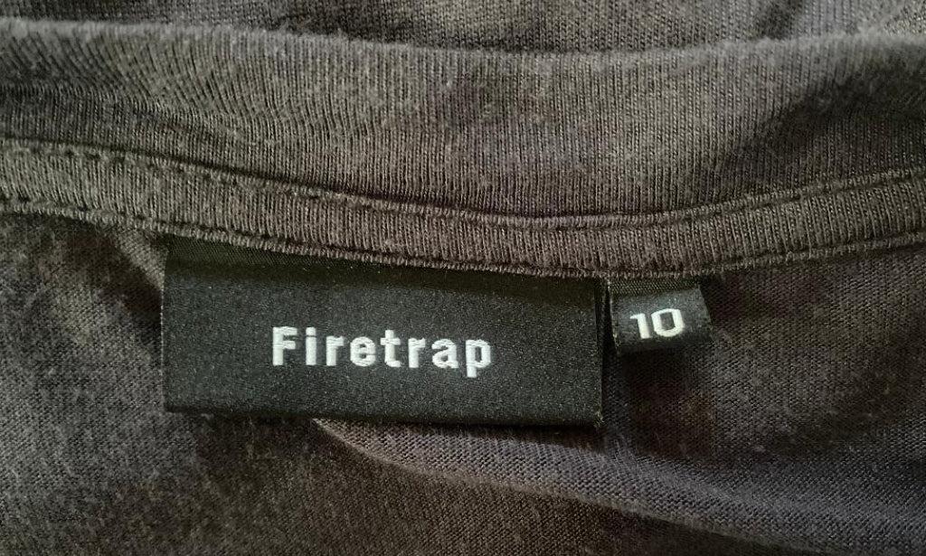 Firetrap Dark Grey Panel T-Shirt - Label