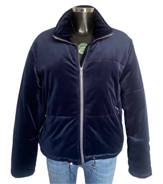 NEW LOOK Blue Velour Jacket - UK10