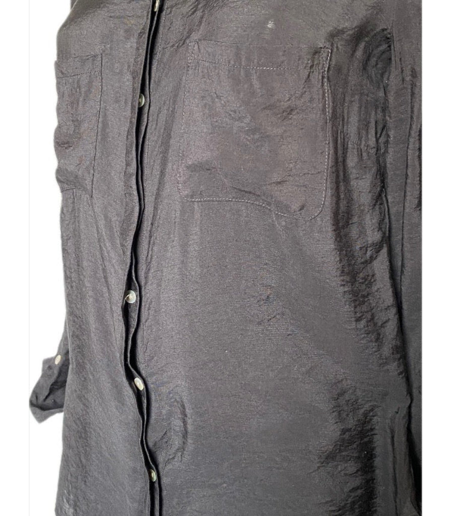 Mint Velvet Black Shirt - SButton Detail