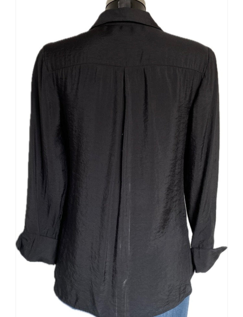 Mint Velvet Black Shirt - Size UK10