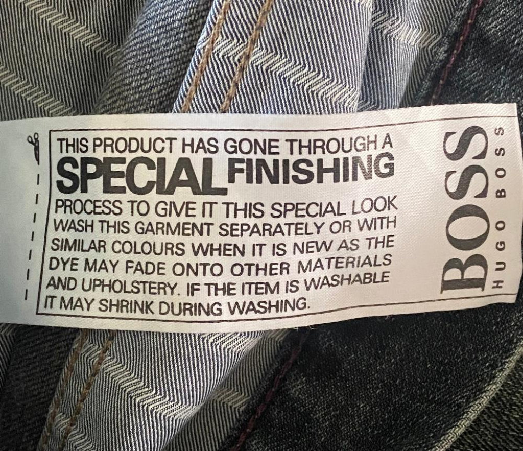 Hugo Boss Dark Wash W34 Jeans - Wash Label
