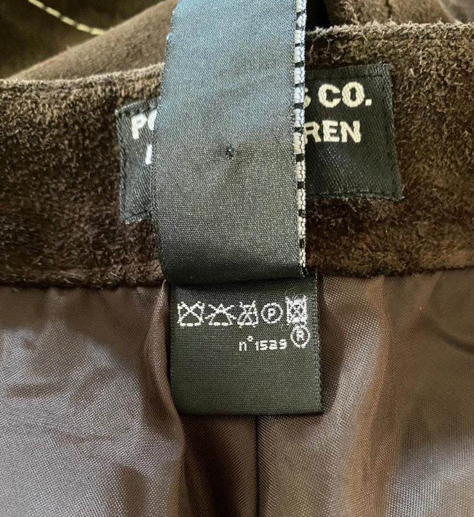 Polo Brown Suede Trousers  Care Label