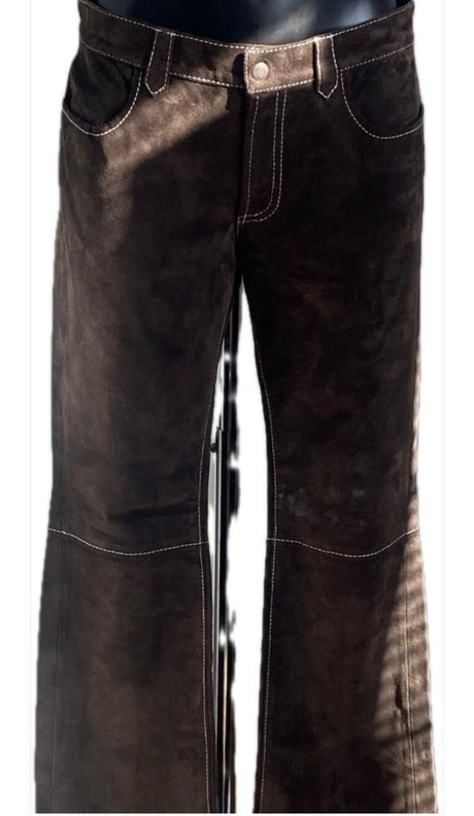Ralph Lauren Brown Suede Trousers  - Size UK8