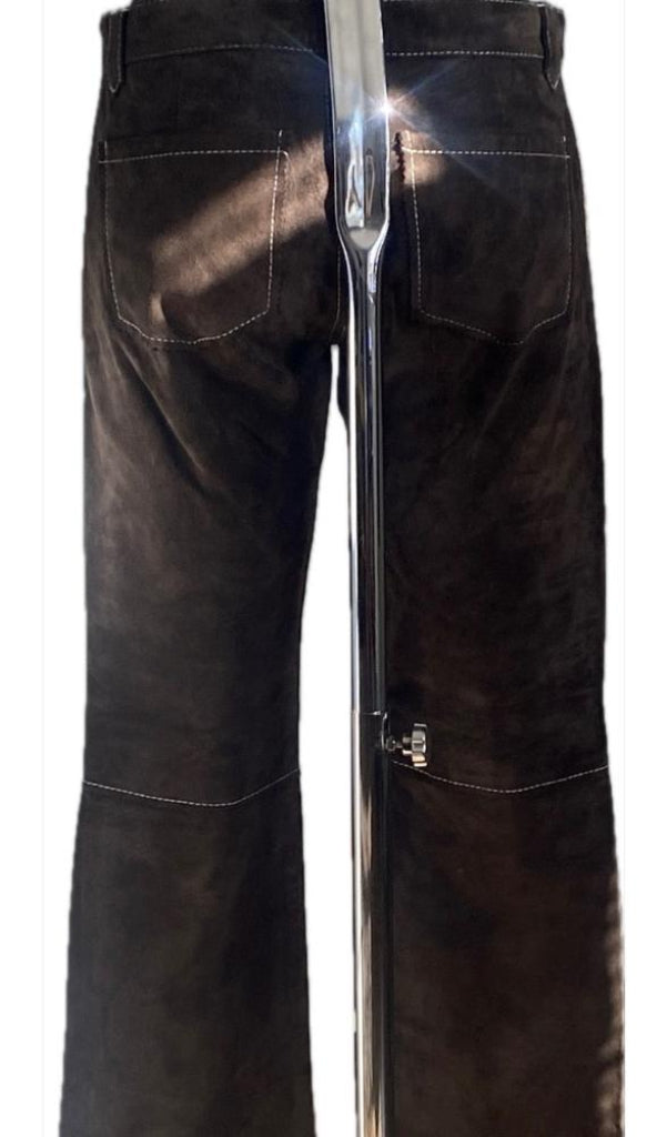 Polo Brown Suede Trousers  - Size UK8