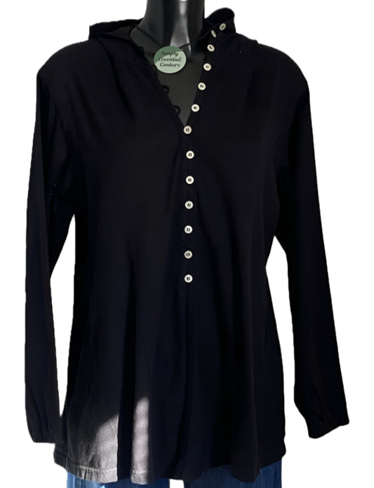 Yacco Maricard Black Hooded Top - UK M