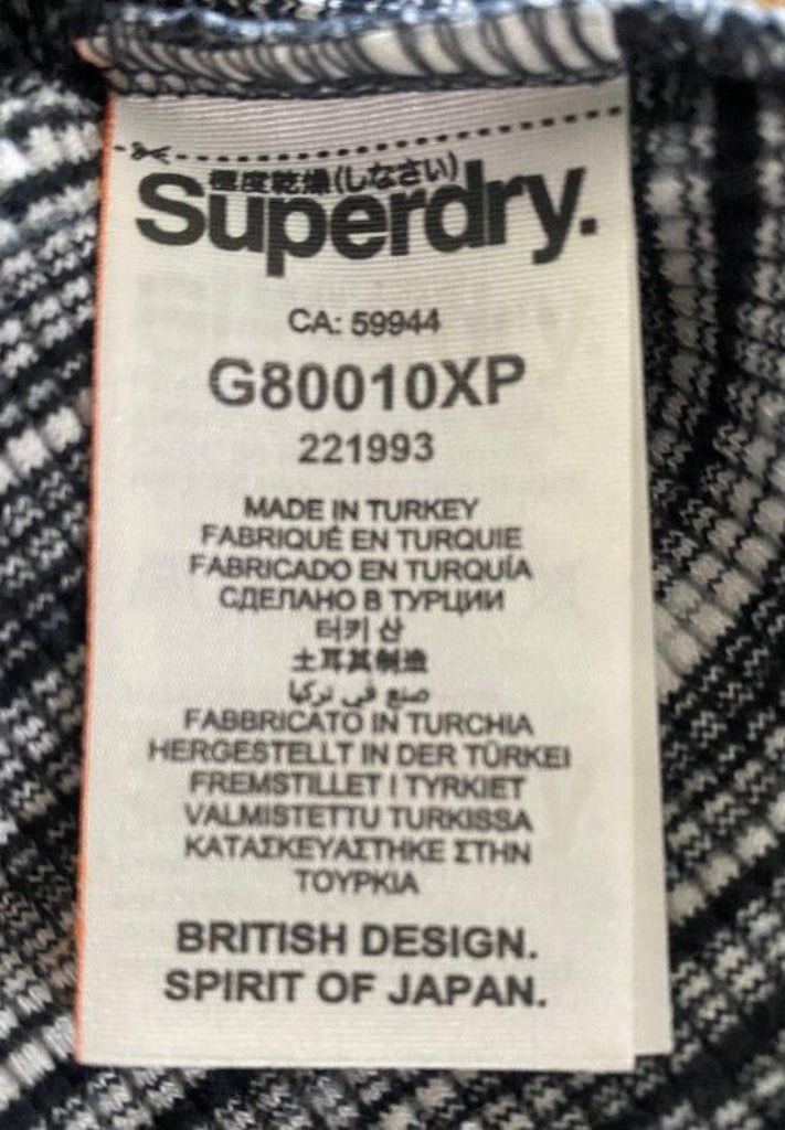 SUPERDRY Navy & White Striped Dress Label