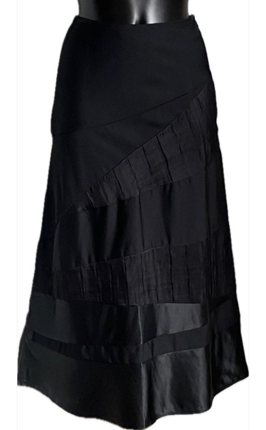 KENZO Black Wool and Silk Skirt - UK8