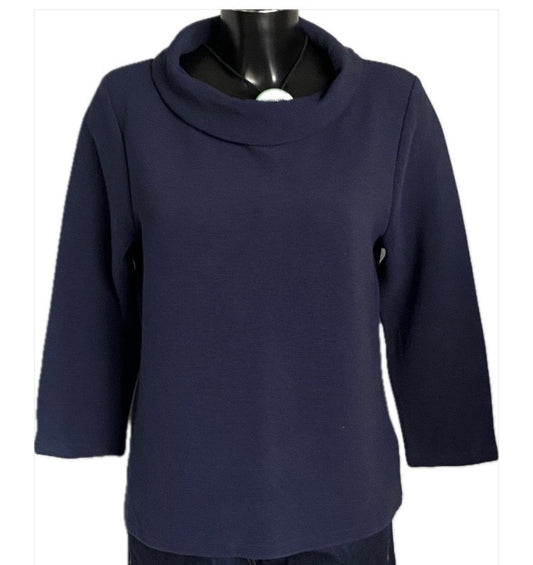 HOBBS Navy Top with Scoop Collar UK14