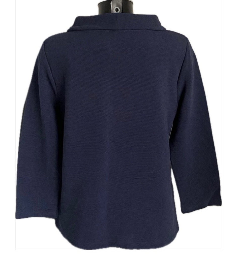 HOBBS Navy Top with Scoop Collar UK14