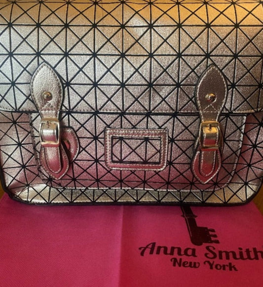 Anna Smith Satchel Gold Abstract Bag - Front