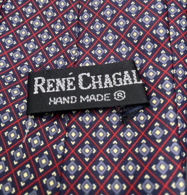 Rene Chagal Burgundy and Grey 100% Silk Tie