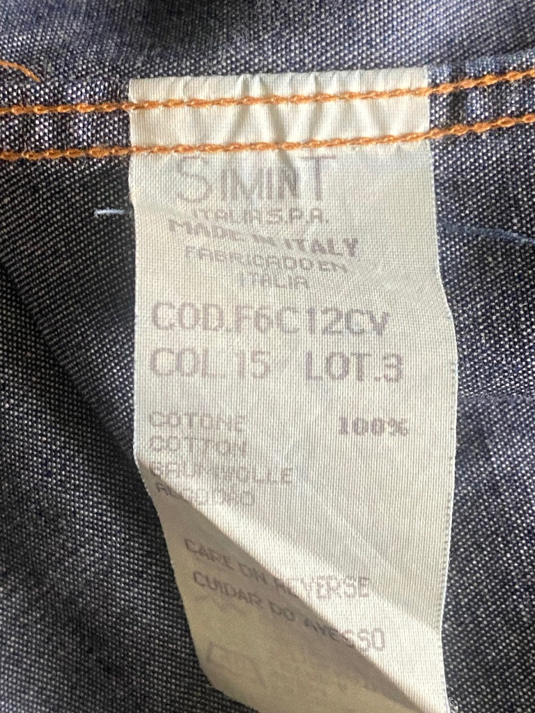 Armani Jeans Navy Denim Shirt - wash Instructions