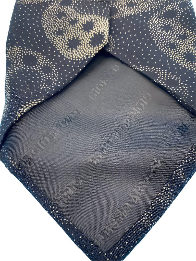 Giorgio Armani Black & Gold 100% Silk Tie
