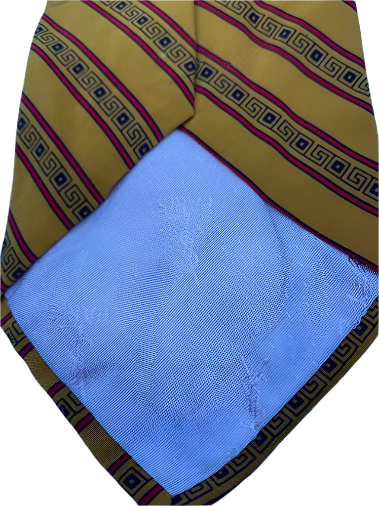 YSL Mustard and Red 100% Silk Tie