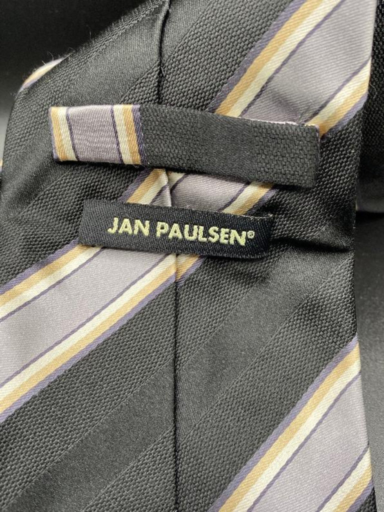 Jan Paulsen Black/Silver 100% Silk Tie