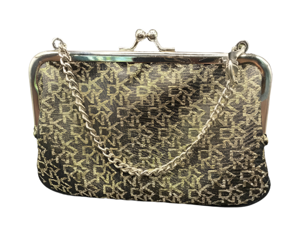 DKNY Black & Gold Monogrammed Bag
