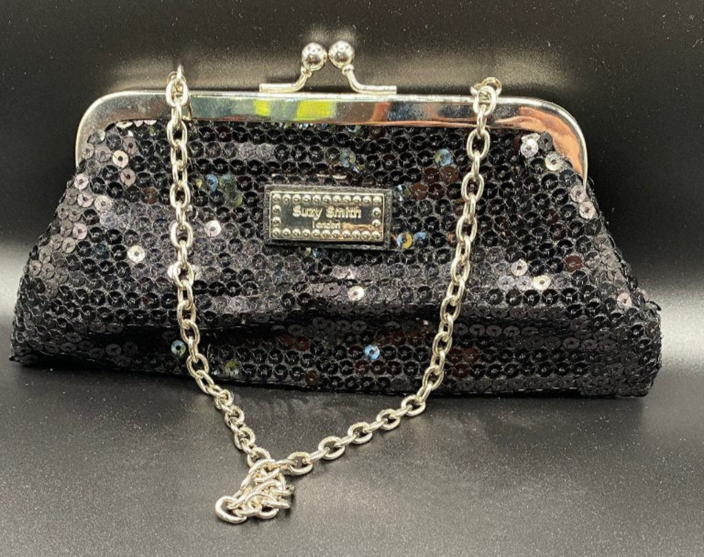 SUZY SMITH Black Sequinned Bag