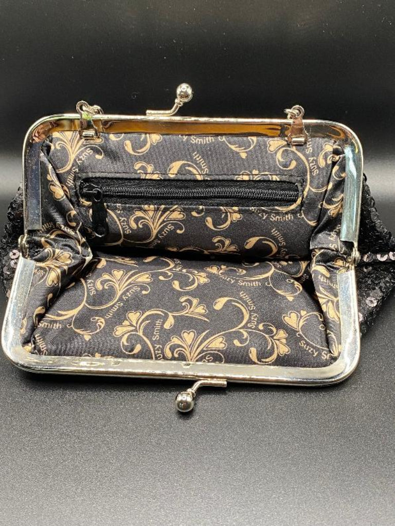 SUZY SMITH Black Sequinned Bag