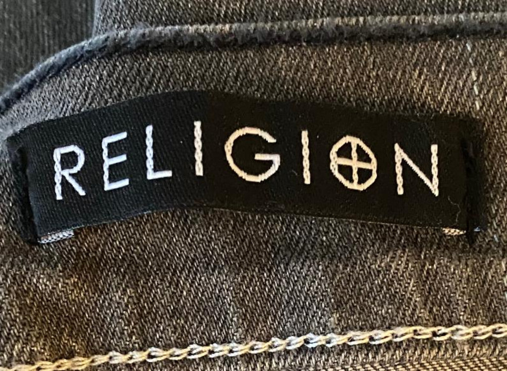 RELIGION Grey Skinny Fit Wreck Jeans - UK10