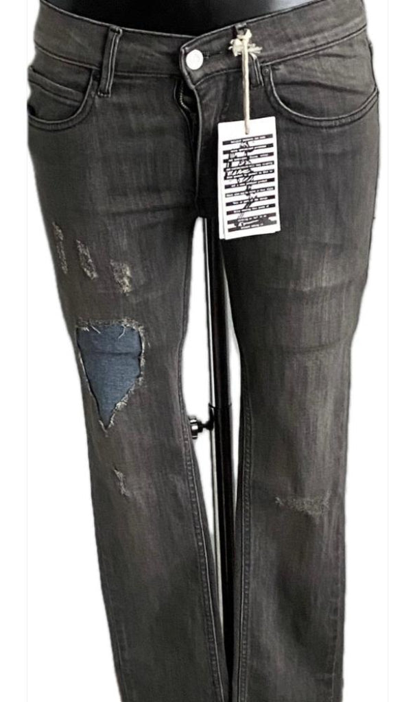 RELIGION Grey Skinny Fit Wreck Jeans - UK10