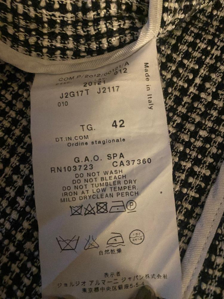EMPORIO ARMANI Checked Jacket Wash Label
