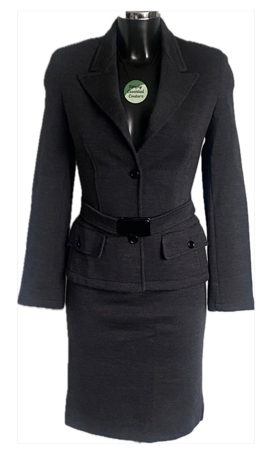 PRADA Grey Skirt Suit - Size UK14