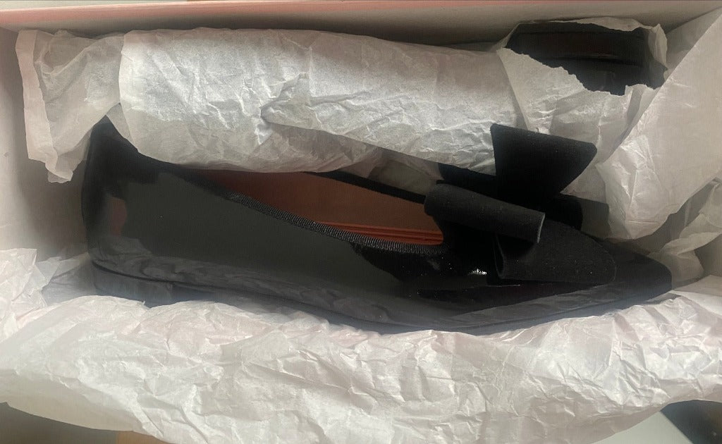 Pretty Ballerina Black Leather Shoes - UK5