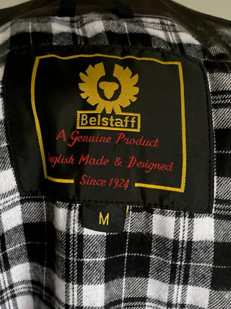 Belstaff Brown Leather Bike Jacket Label