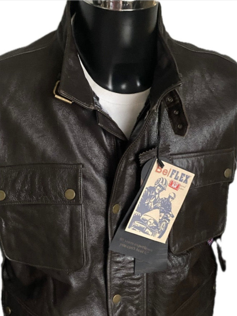 Belstaff Brown Leather Bike Jacket - Tags