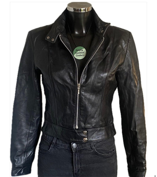 SKINDEEP Leather Biker Style Jacket - UK12