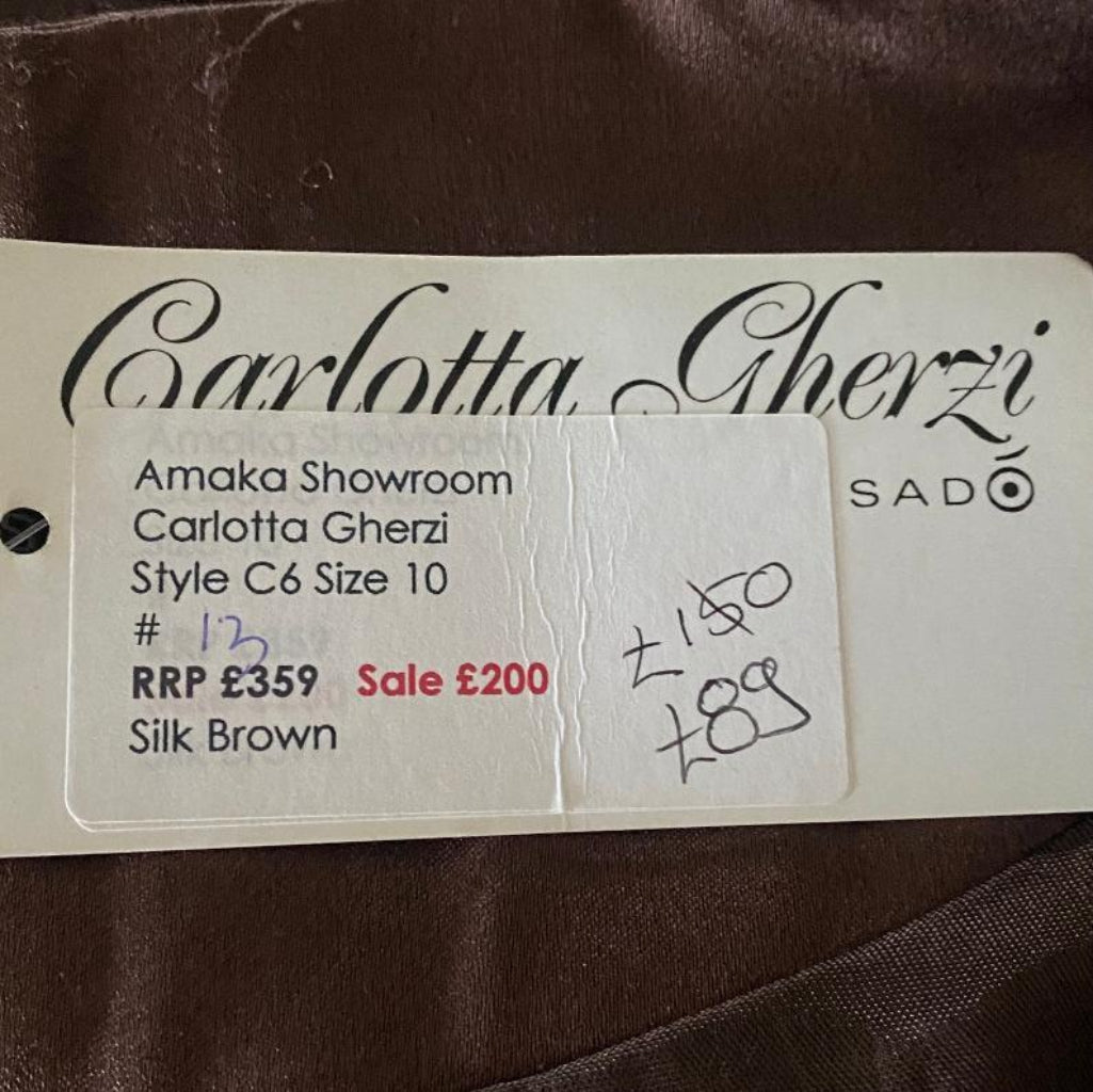 Carlotta Gherzi Brown Silk Jacket Price Tag