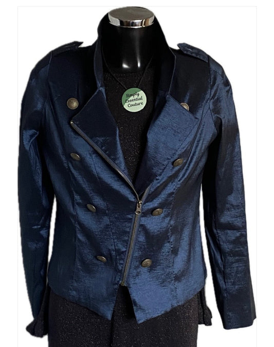 TWIGGY LONDON Navy Satin Jacket - UK M