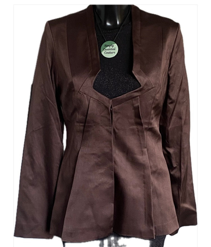 Carlotta Gherzi Classic Brown Silk Jacket - UK10