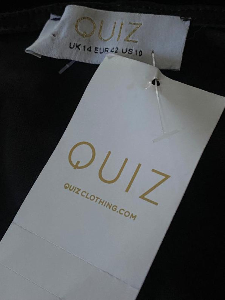 QUIZ Black Velvet Dress - UK14 - Tags