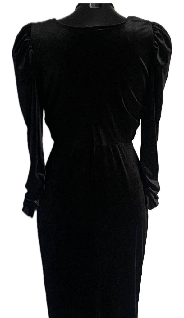 QUIZ Black Velvet Dress - Size UK14