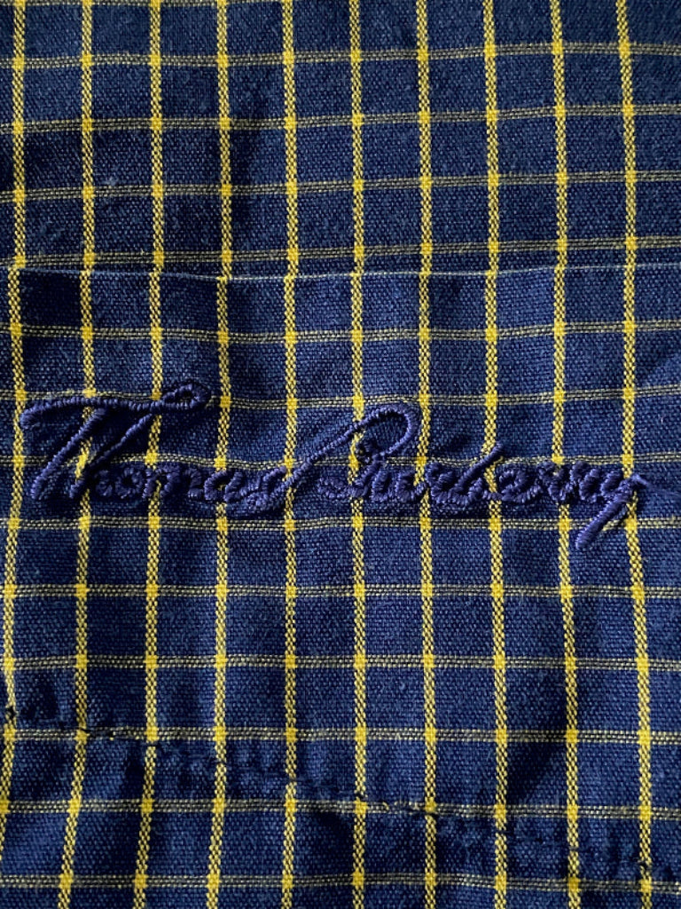 THOMAS BURBERRY Navy Check Shirt - UK L