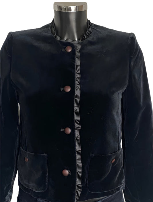 Max Mara Blue Velvet Jacket - UK8