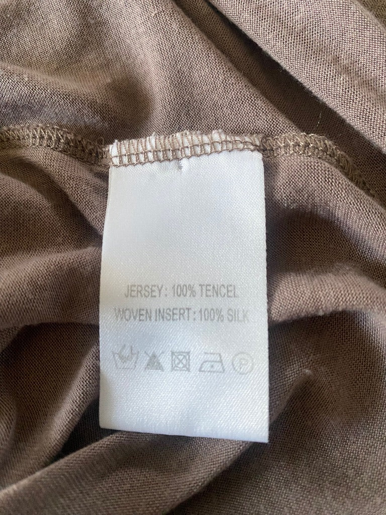 Reiss Brown Panelled Top - Material Mix