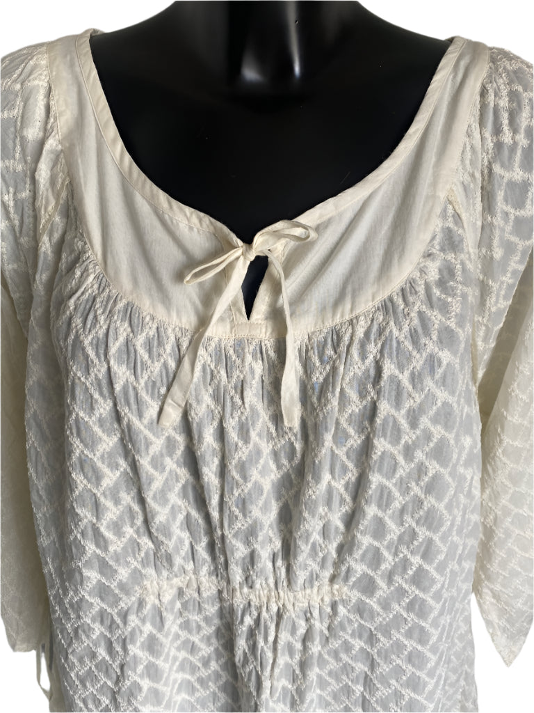 Ann Harvey Boho Cream Top - Front Tie