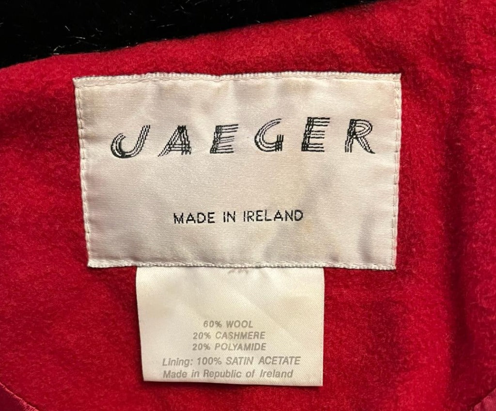 Jaeger Vintage Red Coat - Size UK12