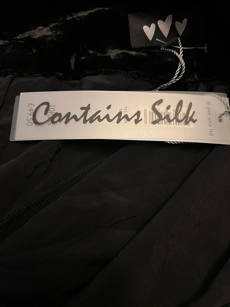 Per Una Black Crushed Velvet Trousers - size 10R