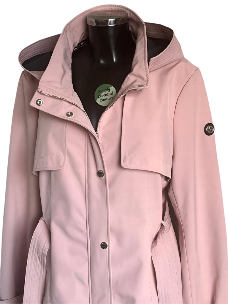 DKNY Baby Pink Hooded Raincoat - UK 14
