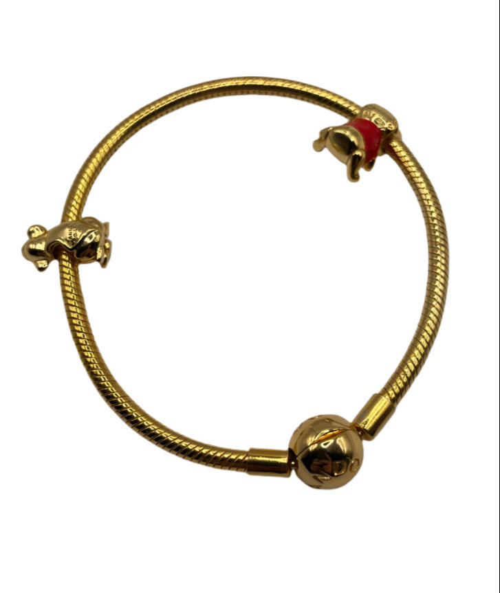 Pandora Gold Moments Bracelet & Charms - NEW