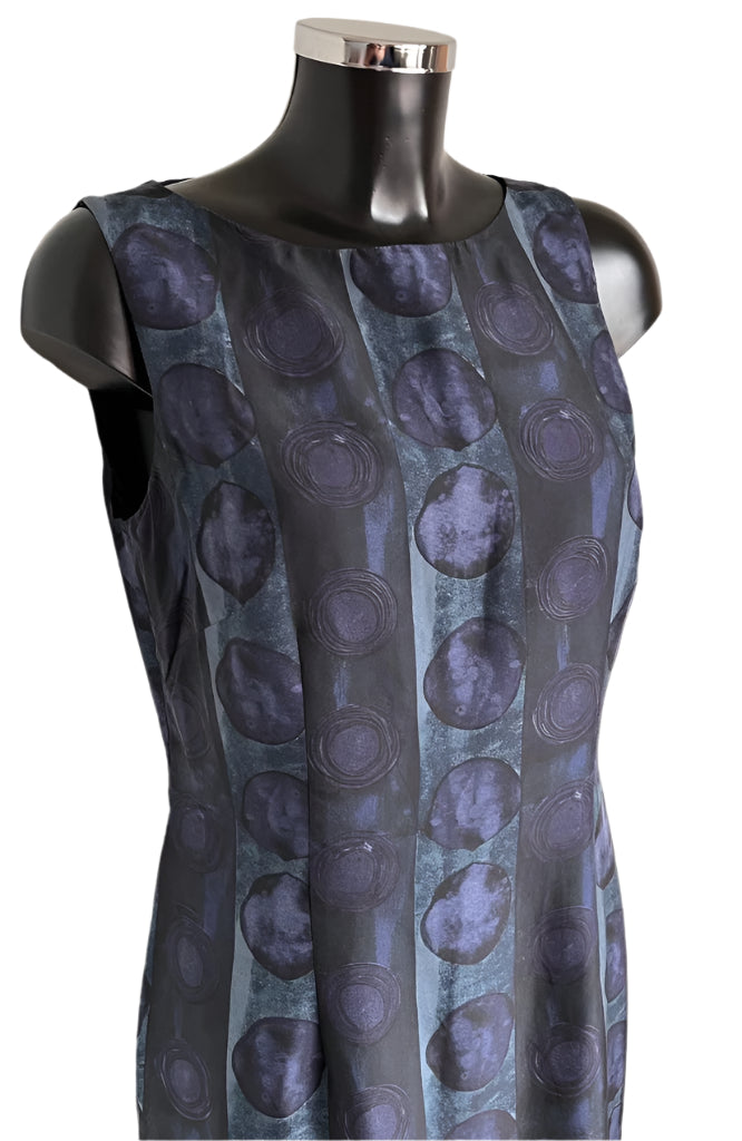 MONSOON Navy Silk Maxi Dress - UK12