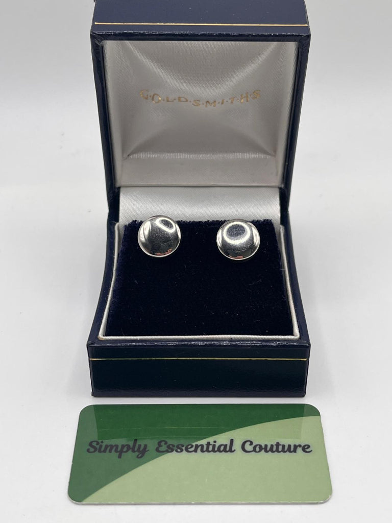 Goldsmiths 18K White Gold Button Studs