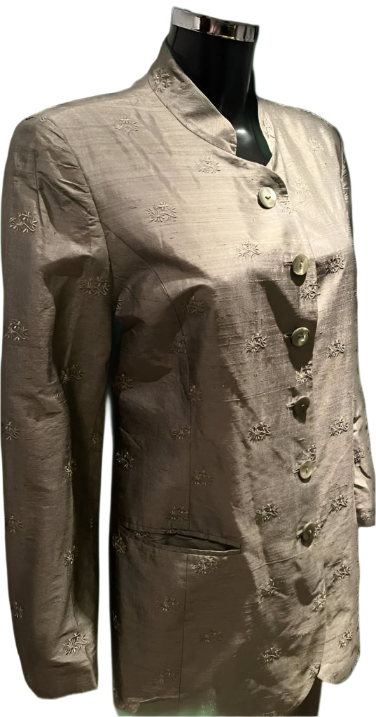 HOBBS Olive Green Silk Jacket - UK14