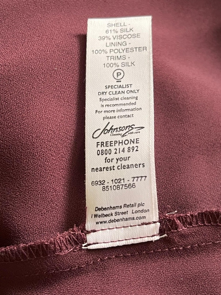 Maria Grachvogel Burgundy Dress - UK18